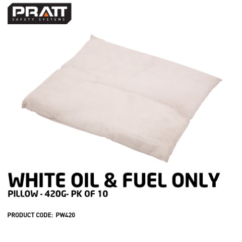 PRATT WHITE OIL & FUEL ONLY PILLOW 420G - PK OF 10